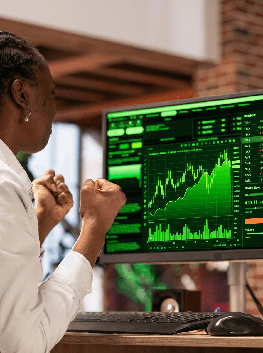 Trader reviewing market data on the Rally Trade platform