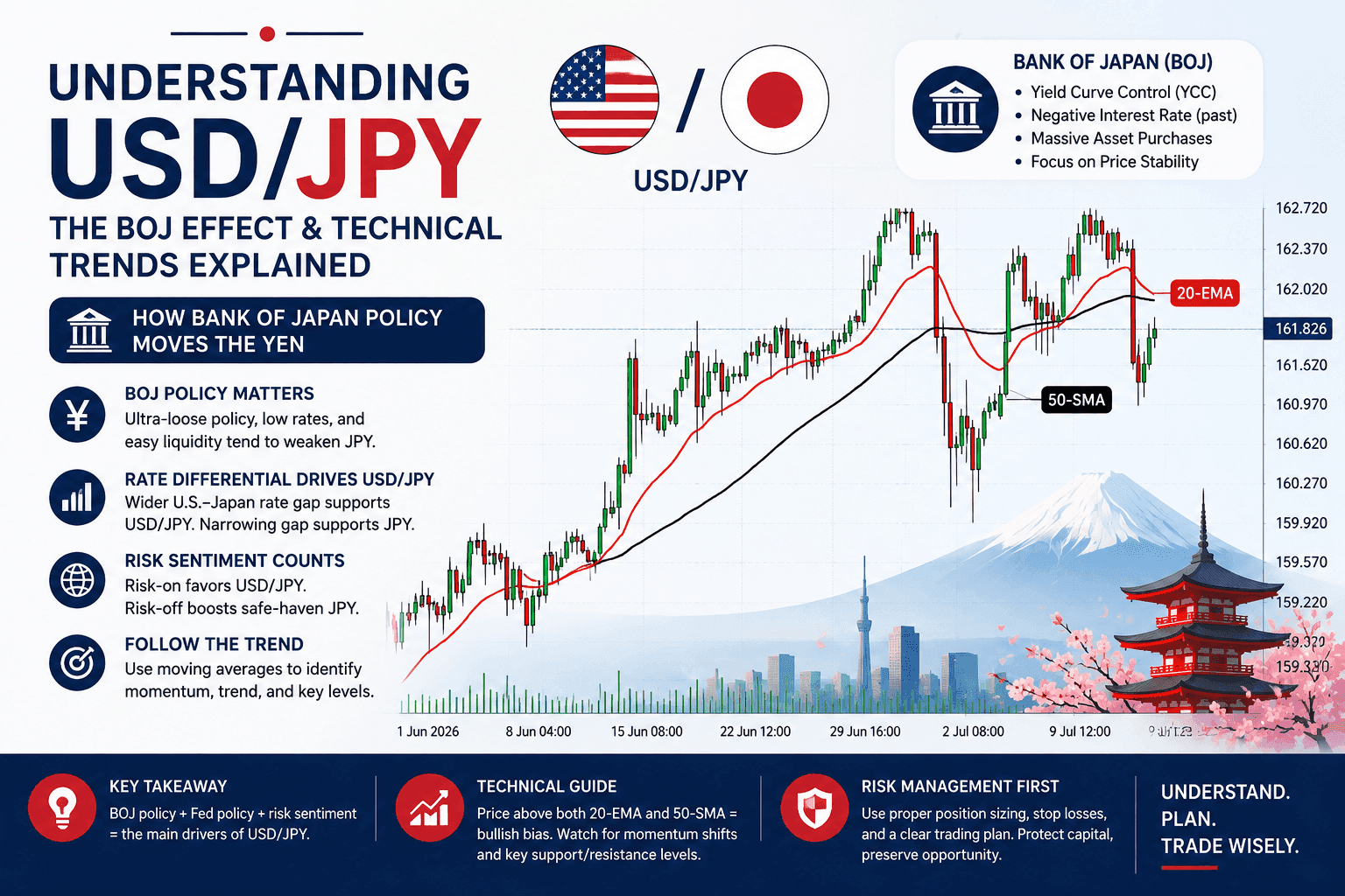 What Moves USD/JPY? BOJ, Fed Policy, and Moving Averages